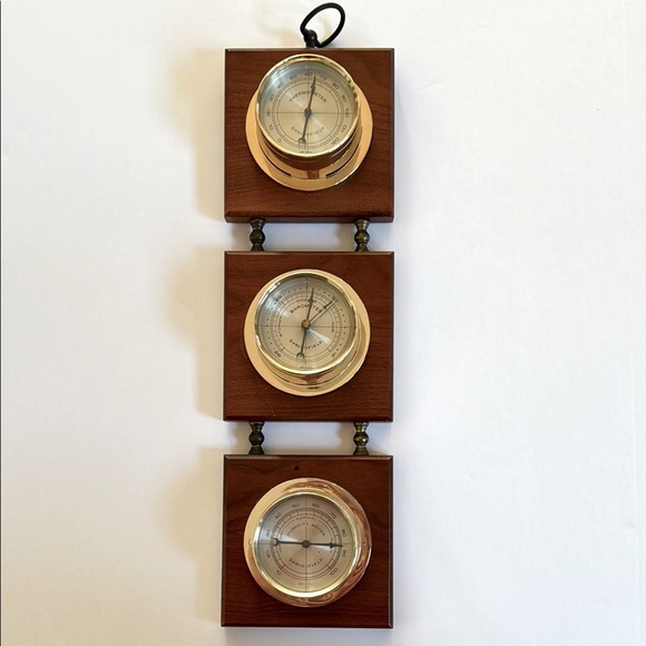 Vintage Weather Station Barometer Thermometer Springfield Instrument - Picture 2 of 6
